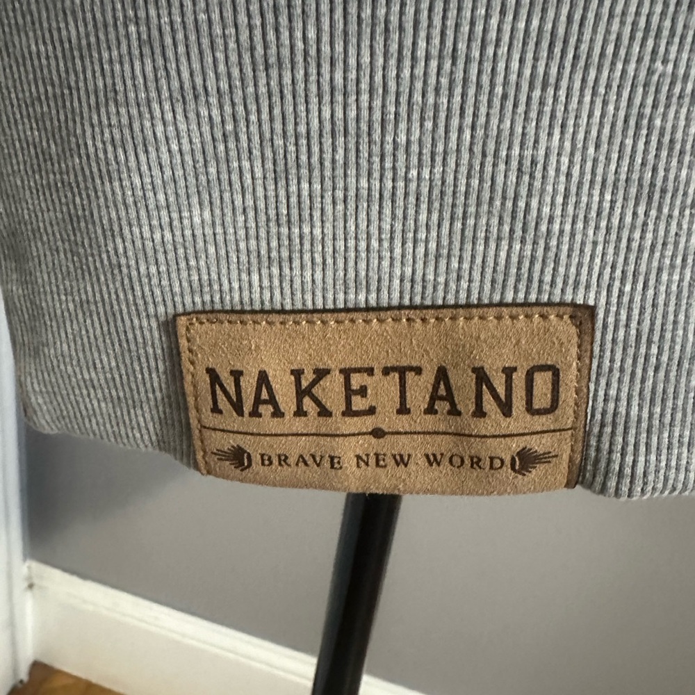 Medium Gray Squirrel Print Naketano Tunic Sweatshirt *no drawstring* - Picture 4 of 8